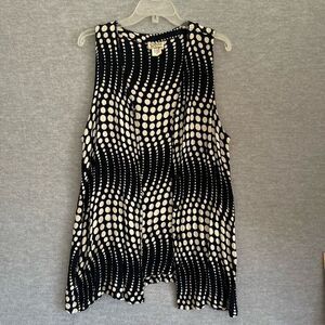 Vintage Gauze Rayon Tunic Womens Large Boho Hippie Sleeveless Button Up Vest